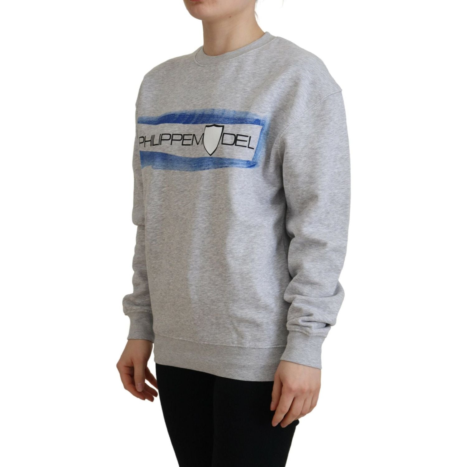 Philippe Model Gray Printed Long Sleeves Pullover Sweater