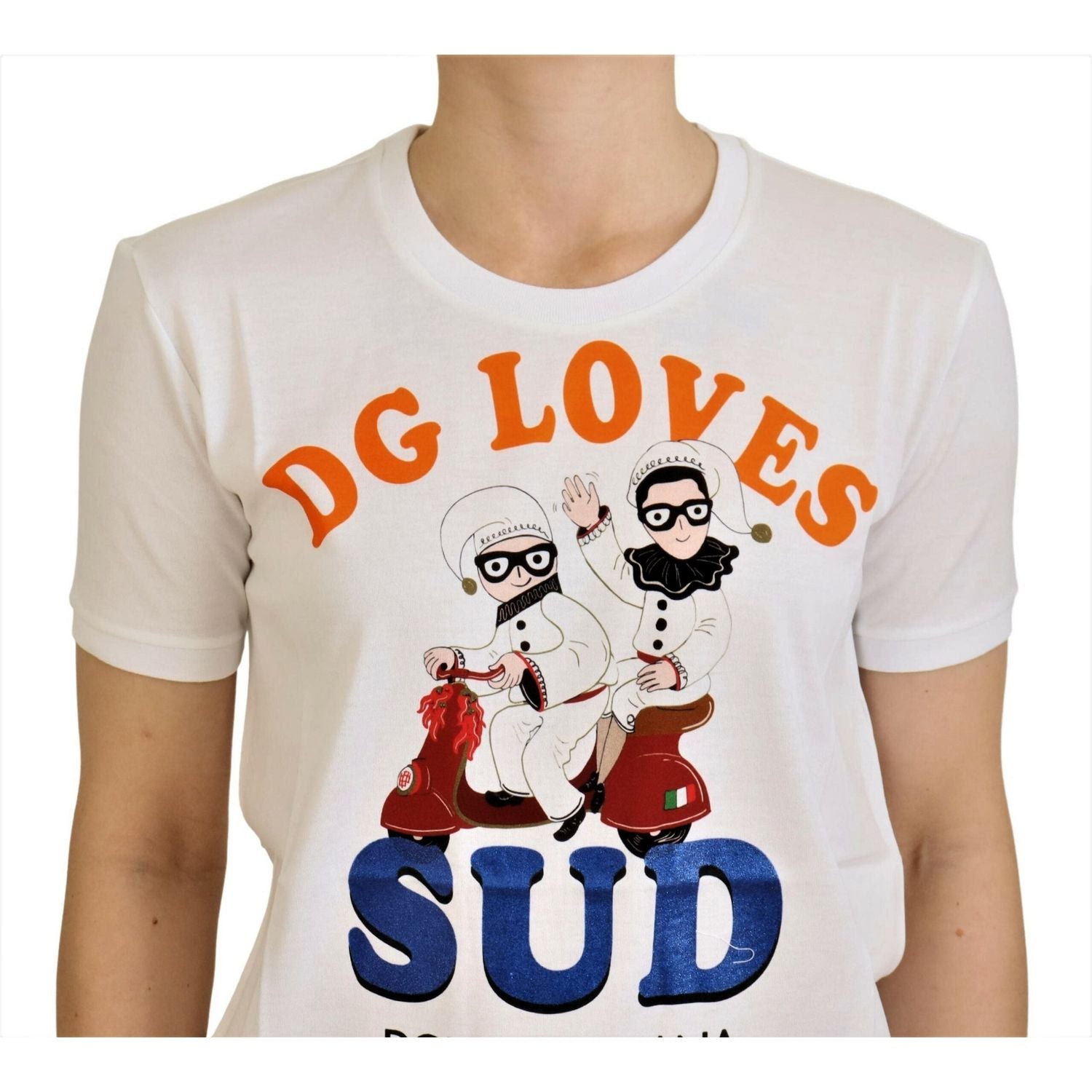 Dolce & Gabbana White Cotton DG Loves SUD  T-shirt