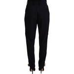 Dolce & Gabbana Black Wool High Waist Tapered Pants PAN74193- 40