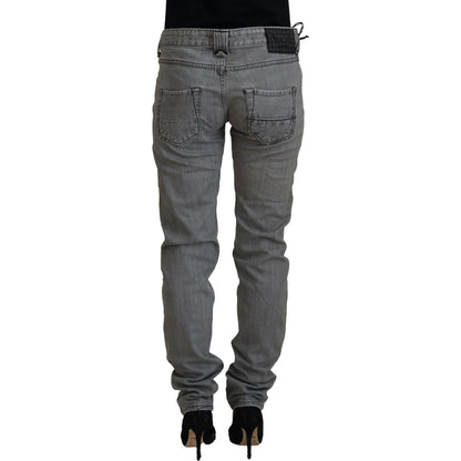 Care Label Gray Washed Cotton Skinny Women Casual Denim Jeans
