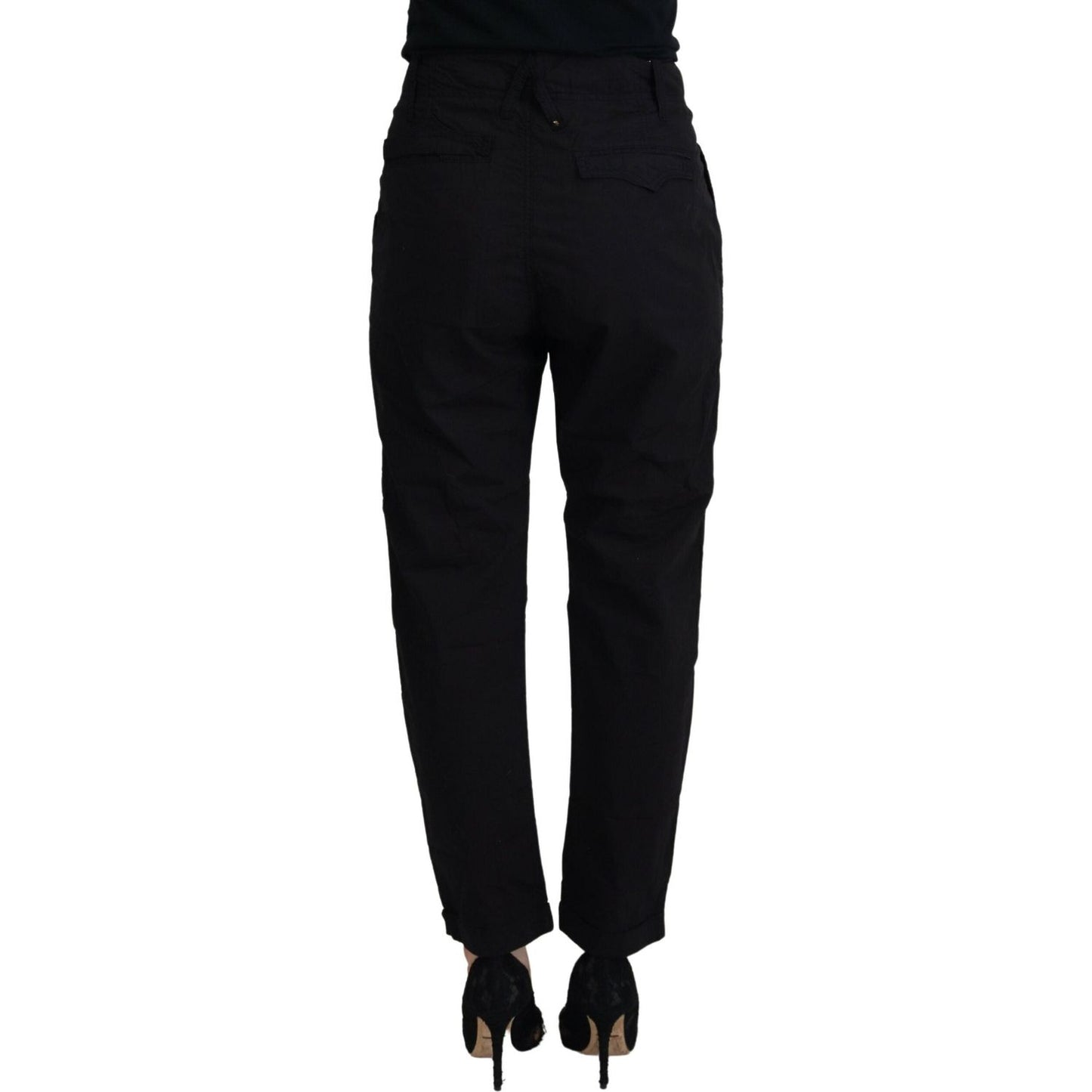 CYCLE Black Cotton Baggy High Waist Women Pants PAN74113-28
