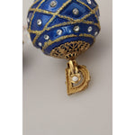 Dolce & Gabbana Gold Brass Blue Dangle Ball Crystal Clip On Earrings SMY101098 | SMY100779