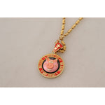 Dolce & Gabbana Gold Brass Chain SUPER PIG Pendant Logo Necklace SMY101046