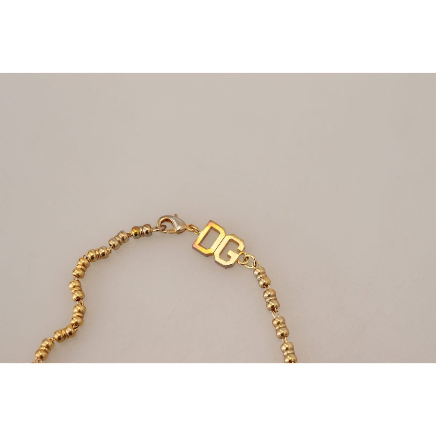 Dolce & Gabbana Gold Brass Chain SUPER PIG Pendant Logo Necklace SMY101046