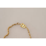 Dolce & Gabbana Gold Brass Chain SUPER PIG Pendant Logo Necklace SMY101046