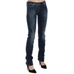 John Galliano Blue Newspaper Print Low Waist Skinny Denim Pants PAN70560- 24