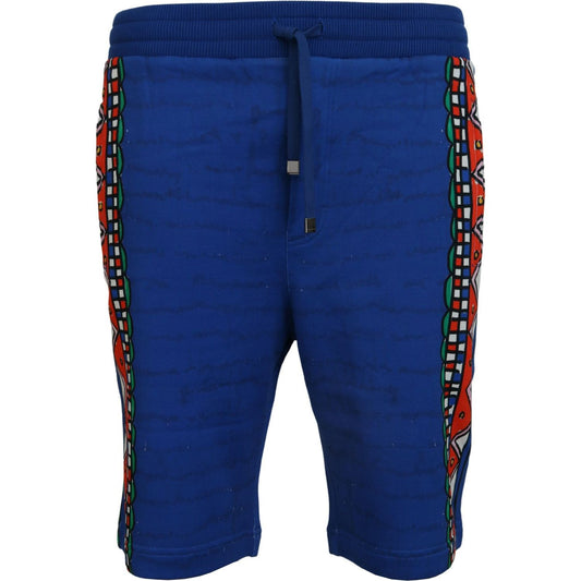 Dolce & Gabbana Blue Cotton Printed Bermuda Shorts PAN74565-44