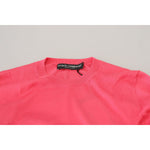 Dolce & Gabbana Pink Silk Cropped Crewneck Pullover Sweater TSH83941- 36