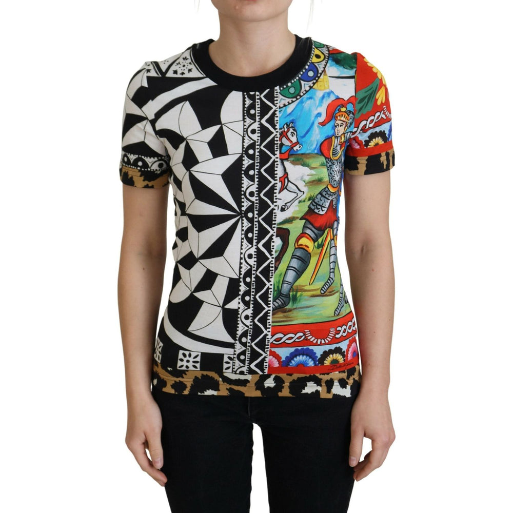 Dolce & Gabbana Multicolor Printed Women Exclusive Shirt Top TSH8142 -36
