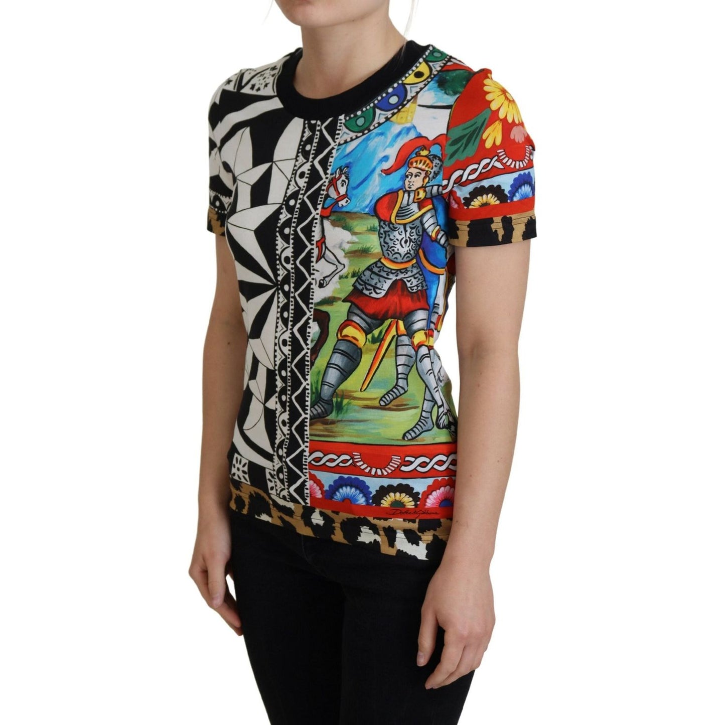 Dolce & Gabbana Multicolor Printed Women Exclusive Shirt Top TSH8142 -36