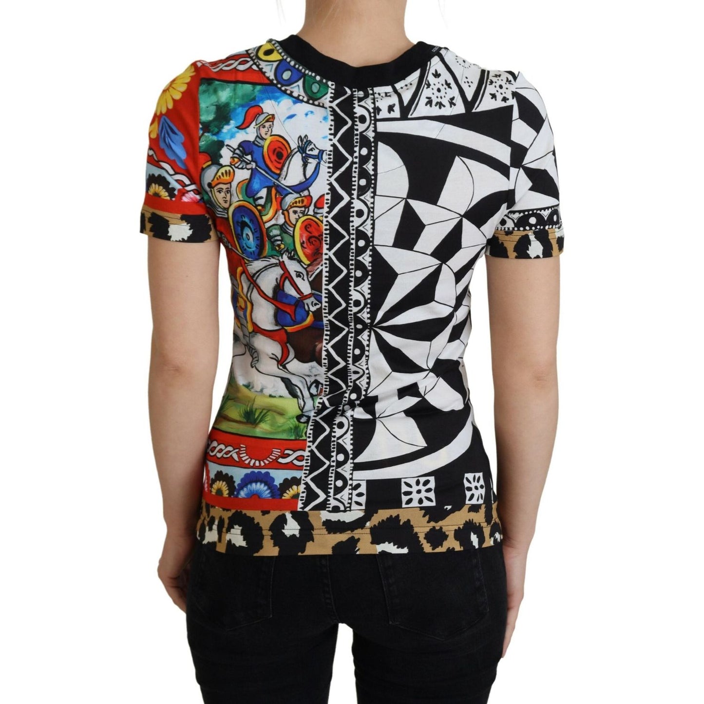 Dolce & Gabbana Multicolor Printed Women Exclusive Shirt Top TSH8142 -36