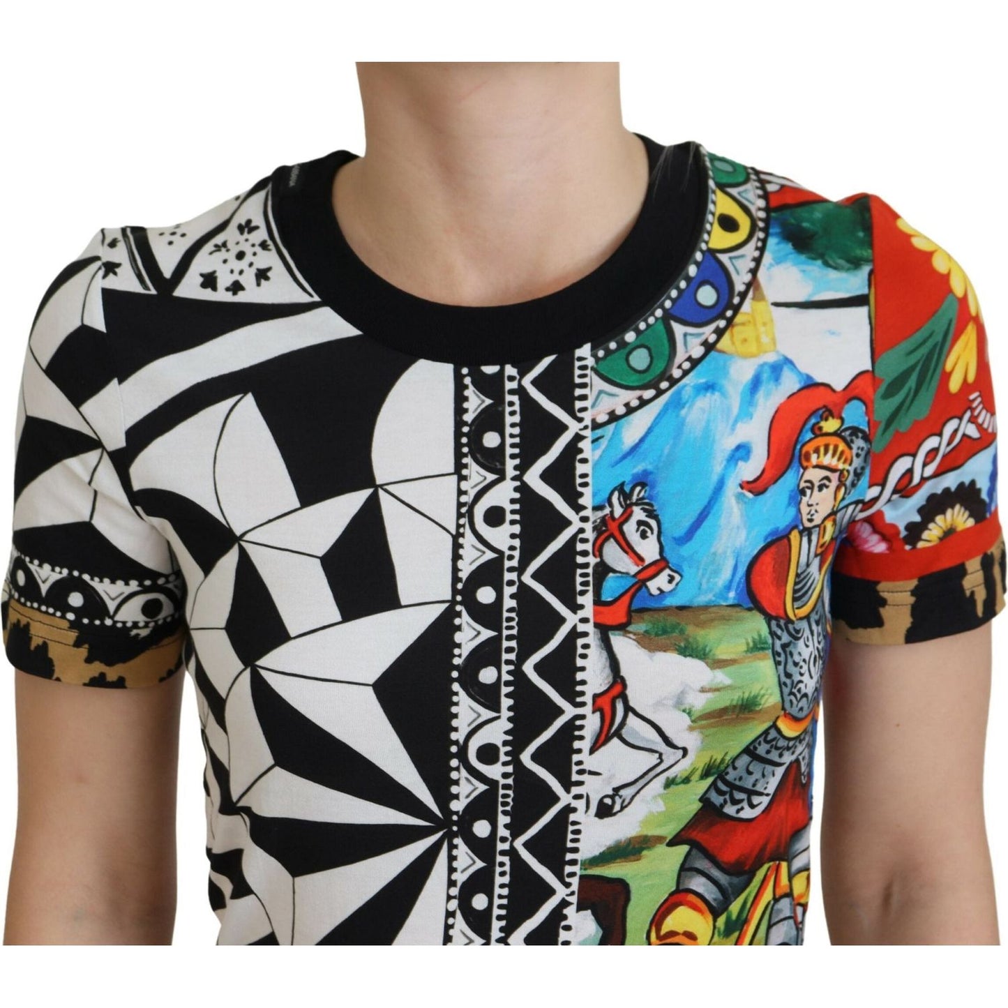 Dolce & Gabbana Multicolor Printed Women Exclusive Shirt Top TSH8142 -36
