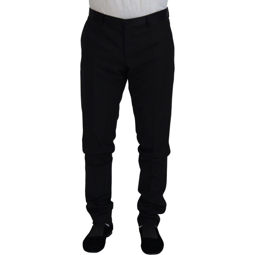 Dolce & Gabbana Black Wool Chino Dress Formal Pants PAN74724-52