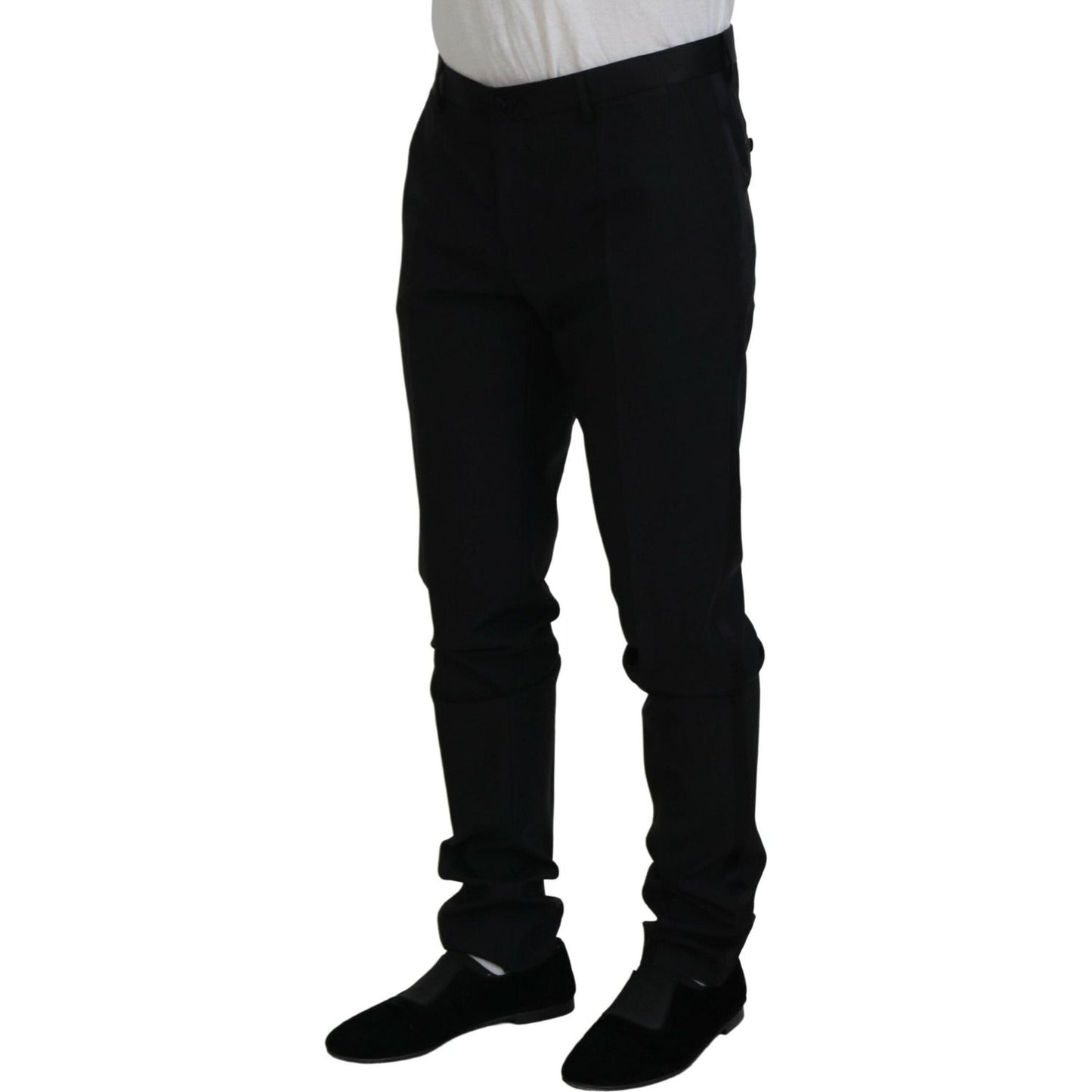 Dolce & Gabbana Black Wool Chino Dress Formal Pants PAN74724-52