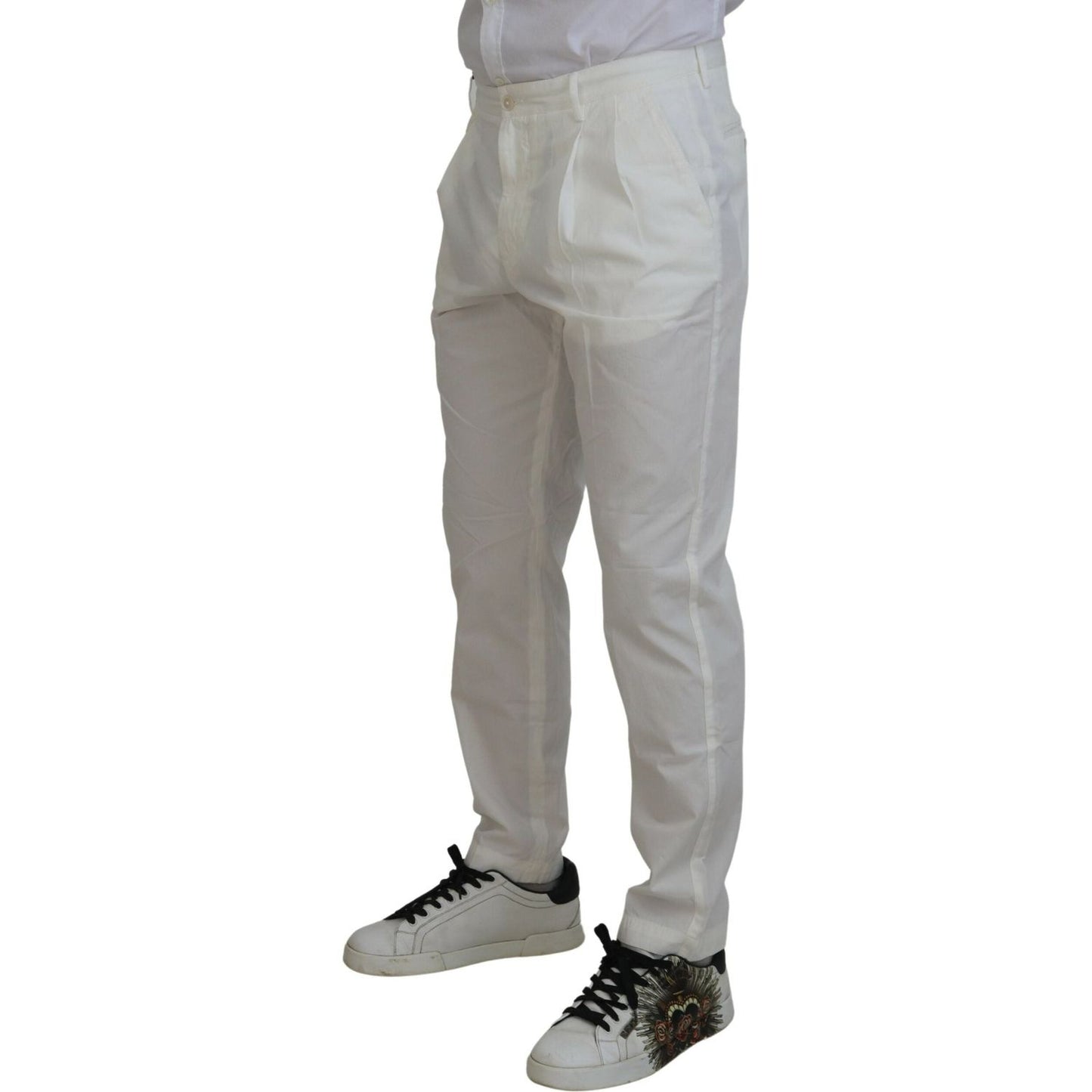 Dolce & Gabbana White Cotton Skinny Chino Pants PAN74810-54