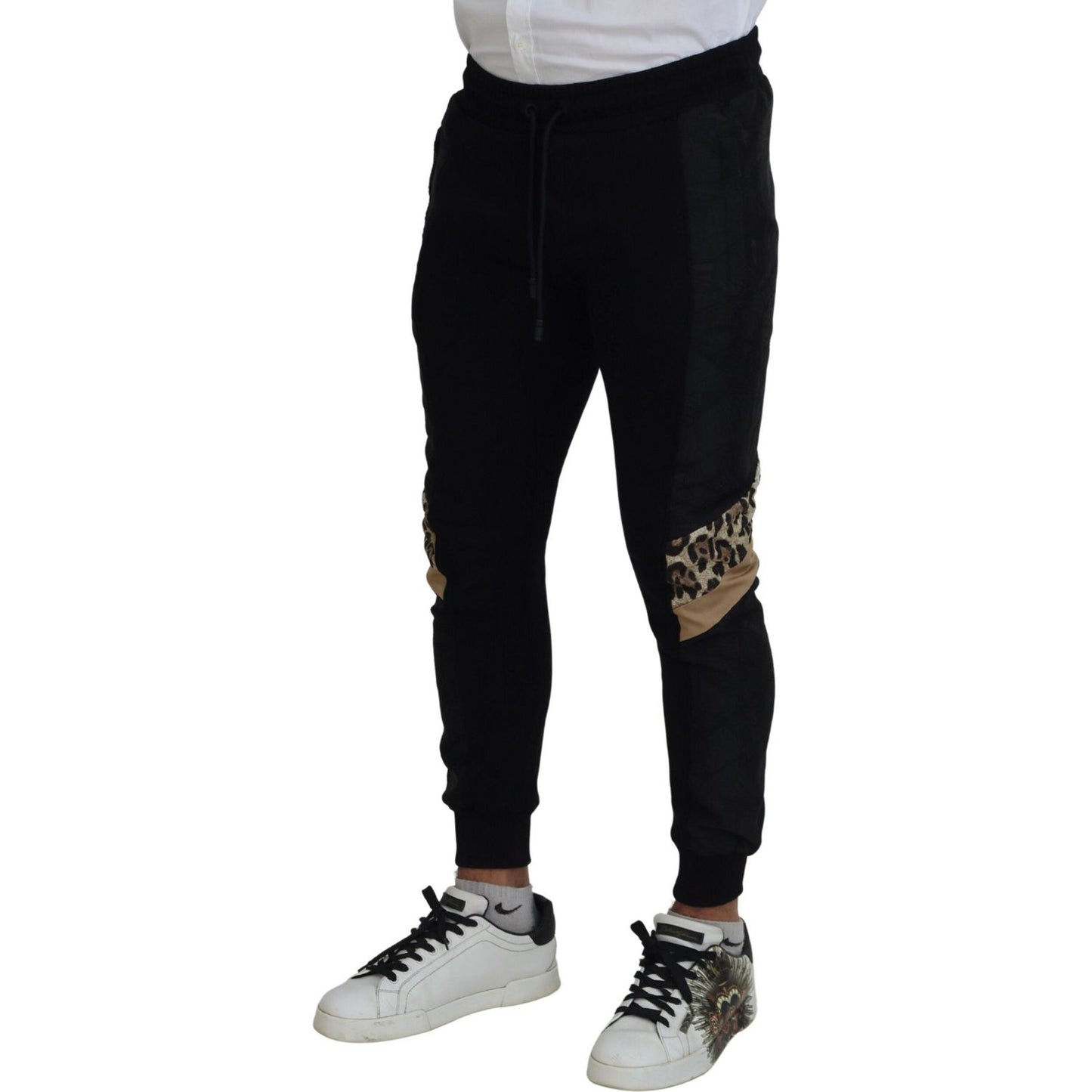 Dolce & Gabbana Black Polyester Skinny Jogger Men Pants PAN74811-44
