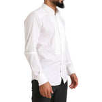 Dolce & Gabbana White GOLD Formal Cotton Tuxedo Dress Shirt TSH84110-38