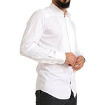 Dolce & Gabbana White GOLD Formal Cotton Tuxedo Dress Shirt TSH84110-38