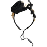 Dolce & Gabbana Diadem Headband Tiara White Rose Crystal Hair Gold SIG19569