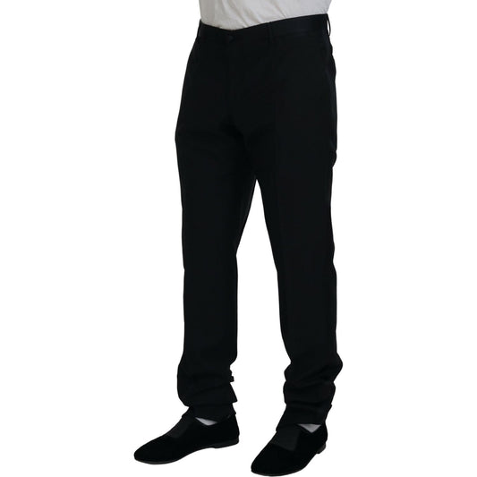 Dolce & Gabbana Black Dress Wool Silk Trouser Pants PAN74726-54