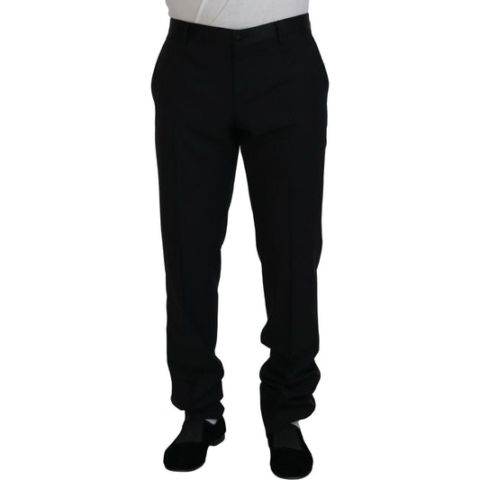 Dolce & Gabbana Black Dress Wool Silk Trouser Pants PAN74726-54
