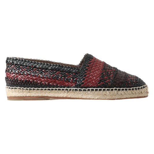 Dolce & Gabbana Black Bordeaux Buffalo Leather Espadrille Shoes MV5021-40