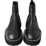 Dolce & Gabbana Black Leather Slip on Stretch Boots MV5025- 45
