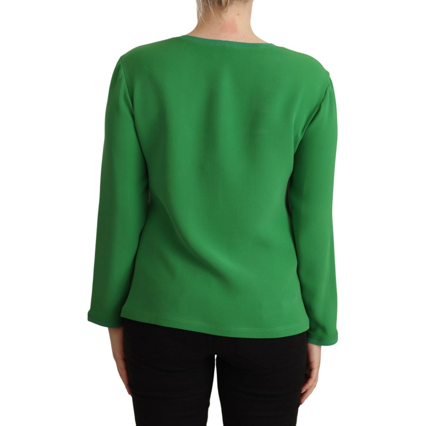 Armani Green Silk Long Sleeves Round Neck Sweater TSH7210-42