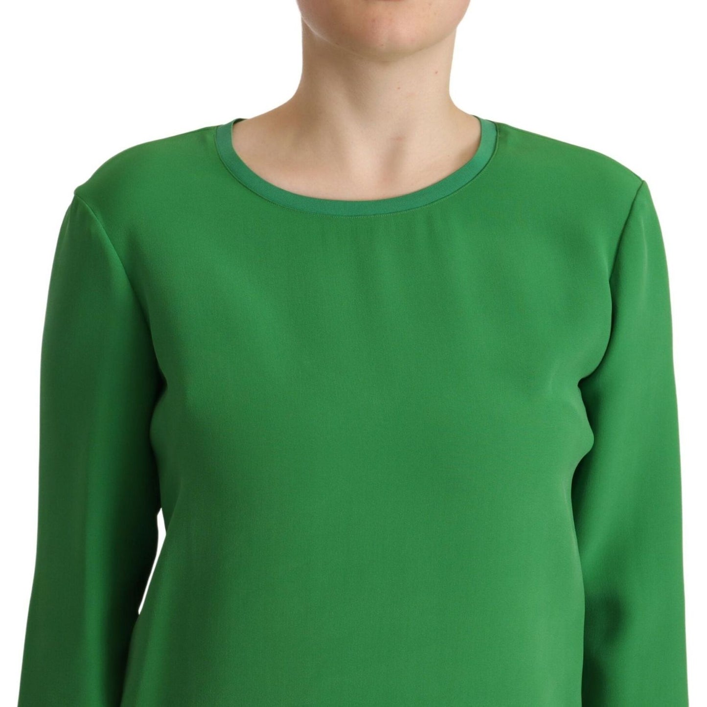 Armani Green Silk Long Sleeves Round Neck Sweater TSH7210-42