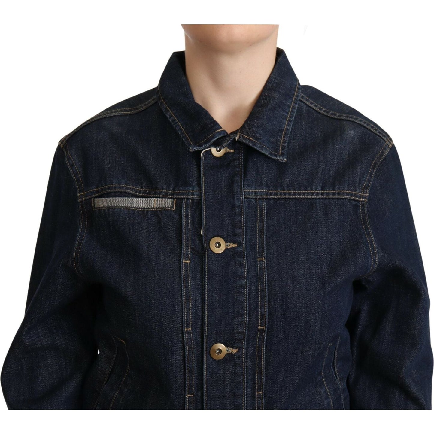 Master Coat Dark Blue Button Down Long Sleeves Denim Jacket JKT3215-40