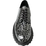 Dolce & Gabbana Black White Derby Patent Leather Shoes MV5036-39