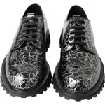 Dolce & Gabbana Black White Derby Patent Leather Shoes MV5036-39