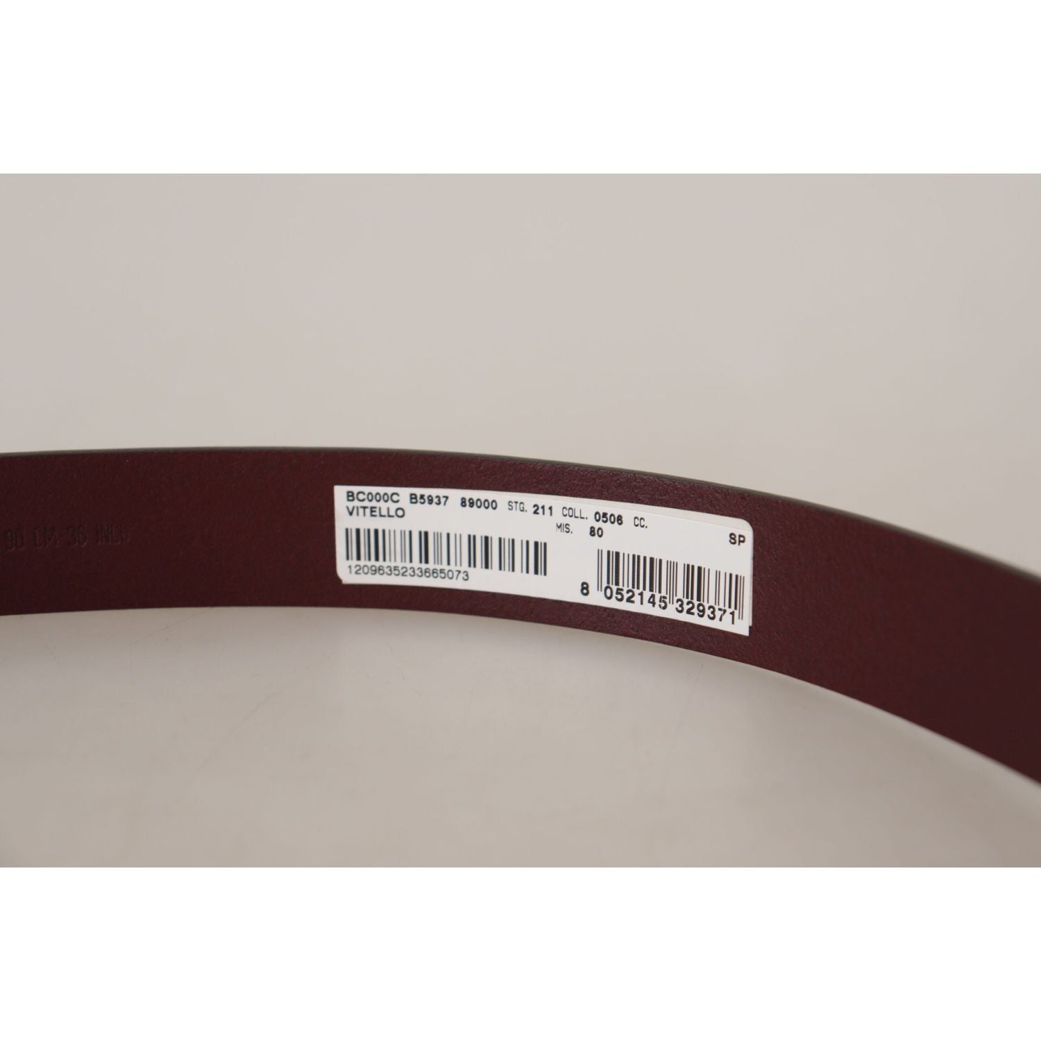 Dolce & Gabbana Maroon Calf Leather Silver Tone Metal Buckle Belt