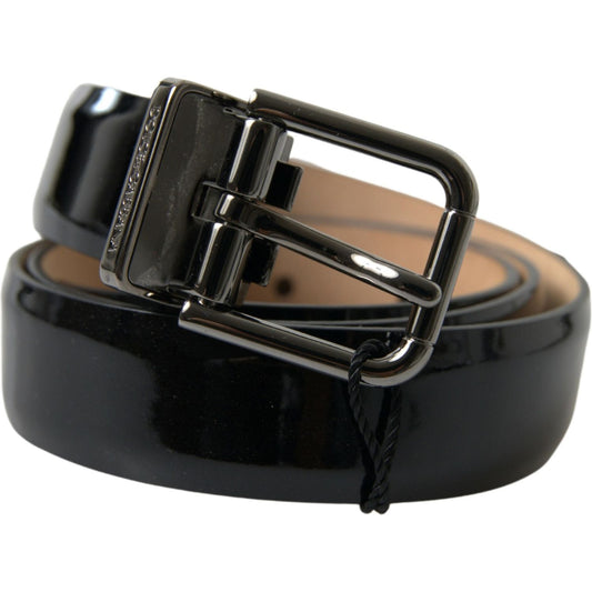 Dolce & Gabbana Black Calf Leather Metal Buckle Men Belt BEL9009-75