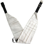 Dolce & Gabbana White Men Wide Waist Silk Belt Cummerbund BEL9001-48