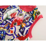 Dolce & Gabbana Multicolor Majolica Floral Crew Neck Tank Top TSH8084-36
