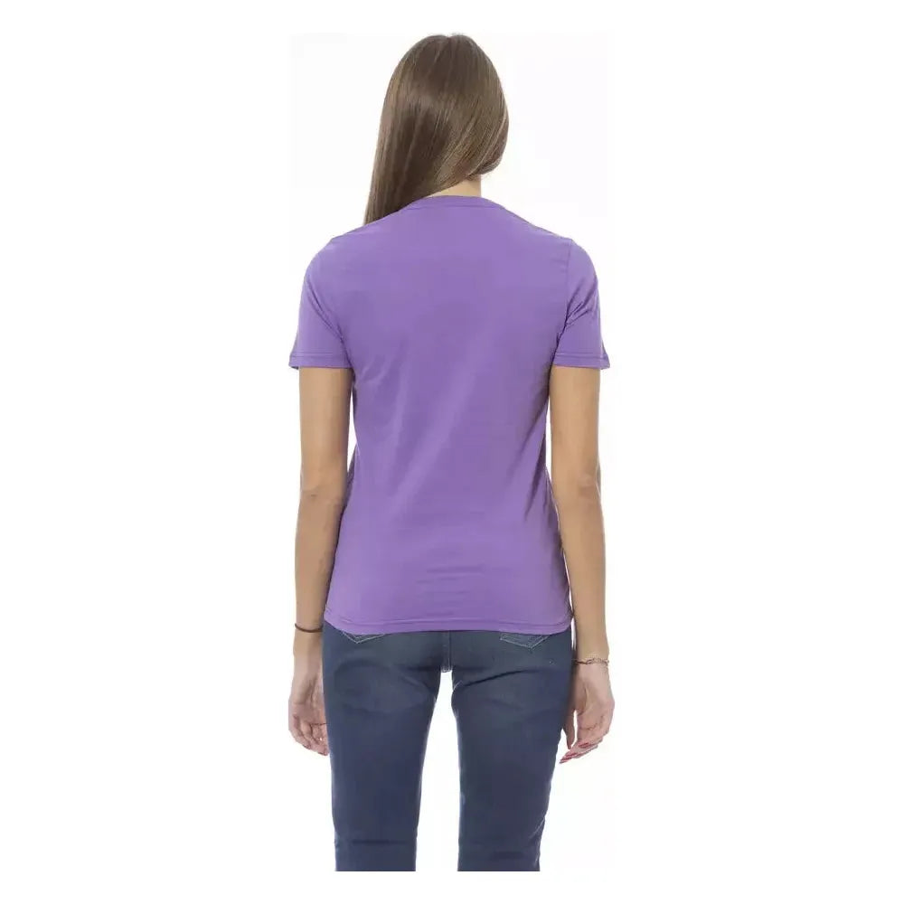 Baldinini Trend Purple Cotton Women T-Shirt BA-23909-S
