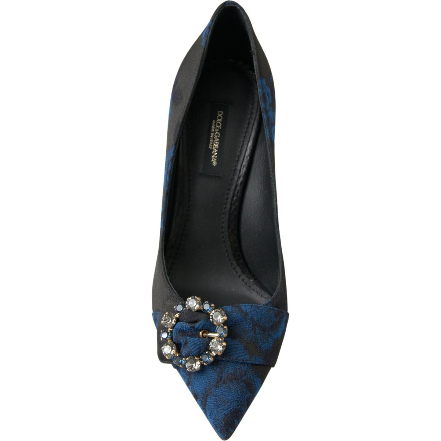 Dolce & Gabbana Blue Floral Ayers Crystal Pumps Shoes LA10220-35.5