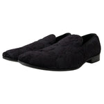 Dolce & Gabbana Black Brocade Loafers Formal Shoes MV5114-44