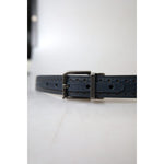 Dolce & Gabbana Blue Leather Perforated Metal Buckle Belt BEL9022-105