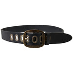 Dolce & Gabbana Black Leather Gold Metal Buckle Men Belt BEL9024-85