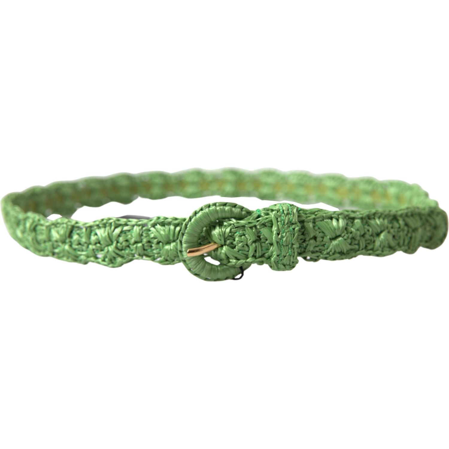 优雅绿色粘胶纤维腰带（带金属扣）