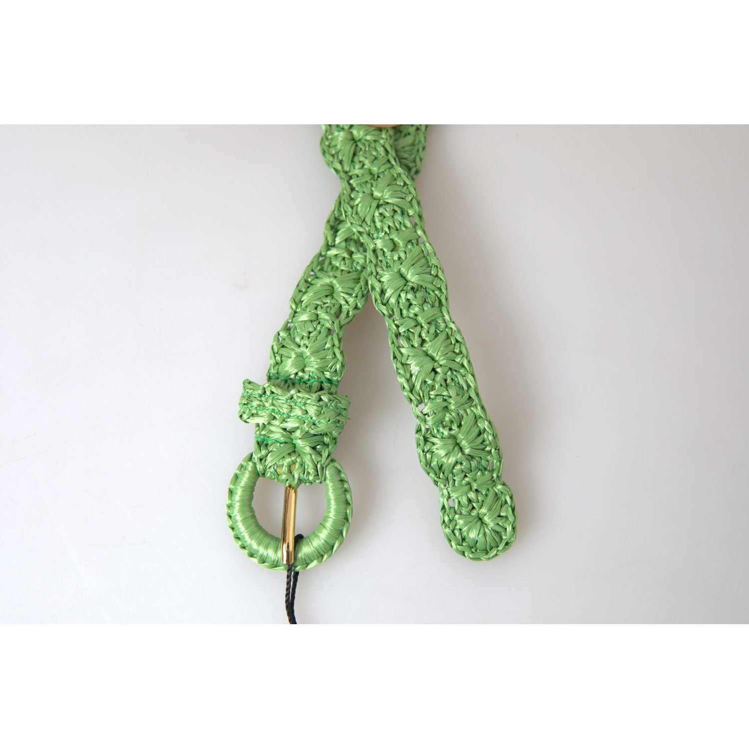 优雅绿色粘胶纤维腰带（带金属扣）