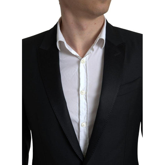 Dolce & Gabbana Black Wool Single Breasted MARTINI Blazer JKT3716-48
