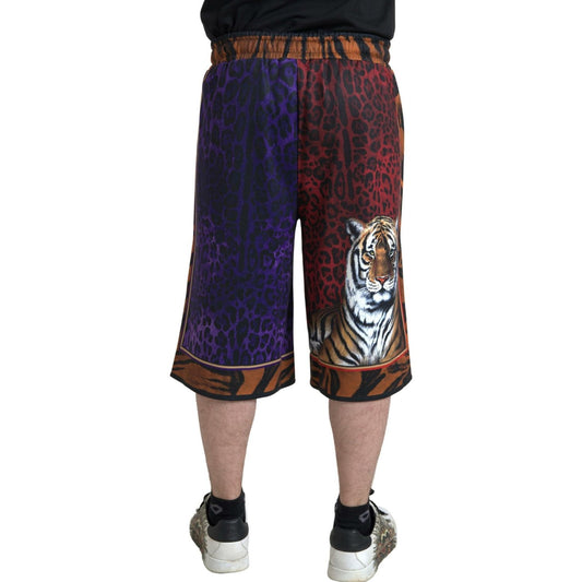 Dolce & Gabbana Multicolor Tiger Print Men Bermuda Shorts PAN74848-44