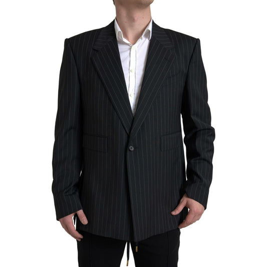 Dolce & Gabbana Black Stripe Single Breasted SICILIA Blazer JKT3690-58