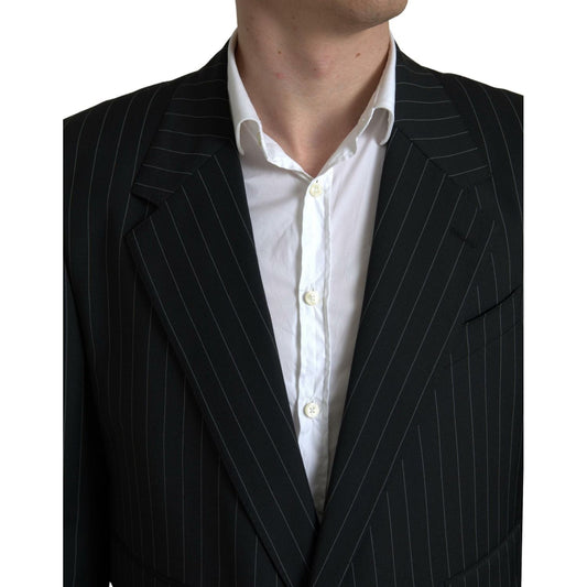Dolce & Gabbana Black Stripe Single Breasted SICILIA Blazer JKT3690-58