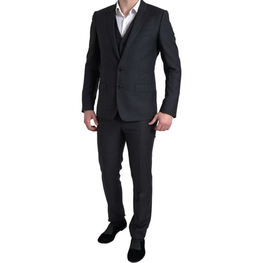 Dolce & Gabbana Black 3 Piece Single Breasted MARTINI Suit KOS2181-46