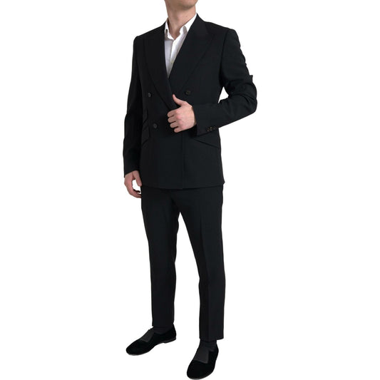 Dolce & Gabbana Black 2 Piece Double Breasted SICILIA Suit KOS2189-52