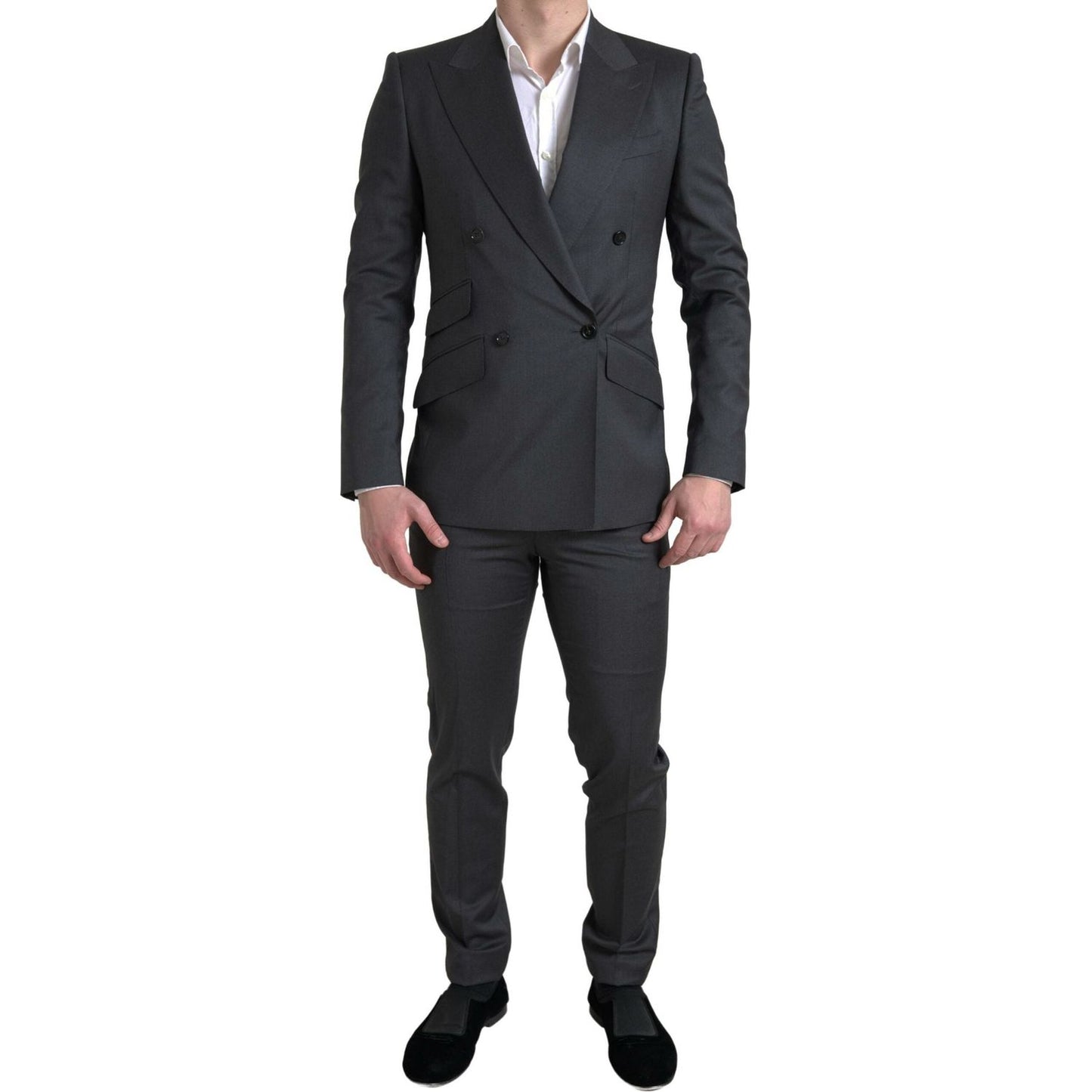 Dolce & Gabbana Gray 2 Piece Double Breasted SICILIA Suit KOS2198-46